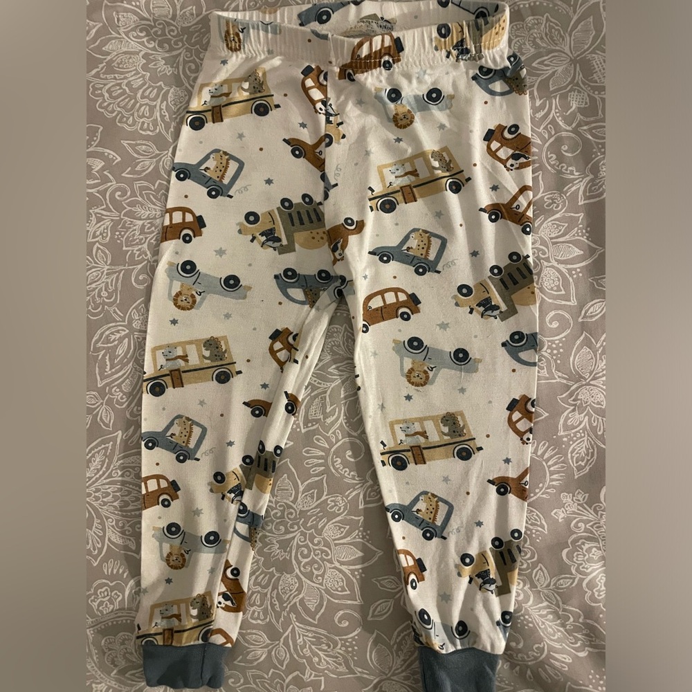 Très Beau et Belle Bamboo Pajama Pants 12M Construction Vehicles & Animals - Picture 2 of 5
